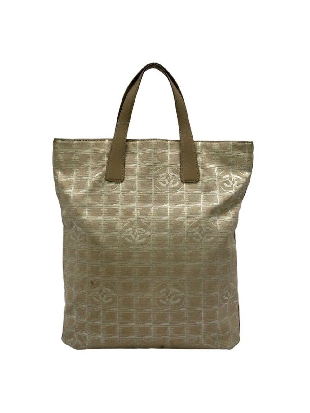 Chanel Tote Bag New Travel Line Beige Leather